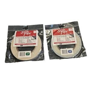 Scor-Tape 2 Double Sides Adhesive 1/2” and 1/4” 27 Yards Each Scrapbooking NEW